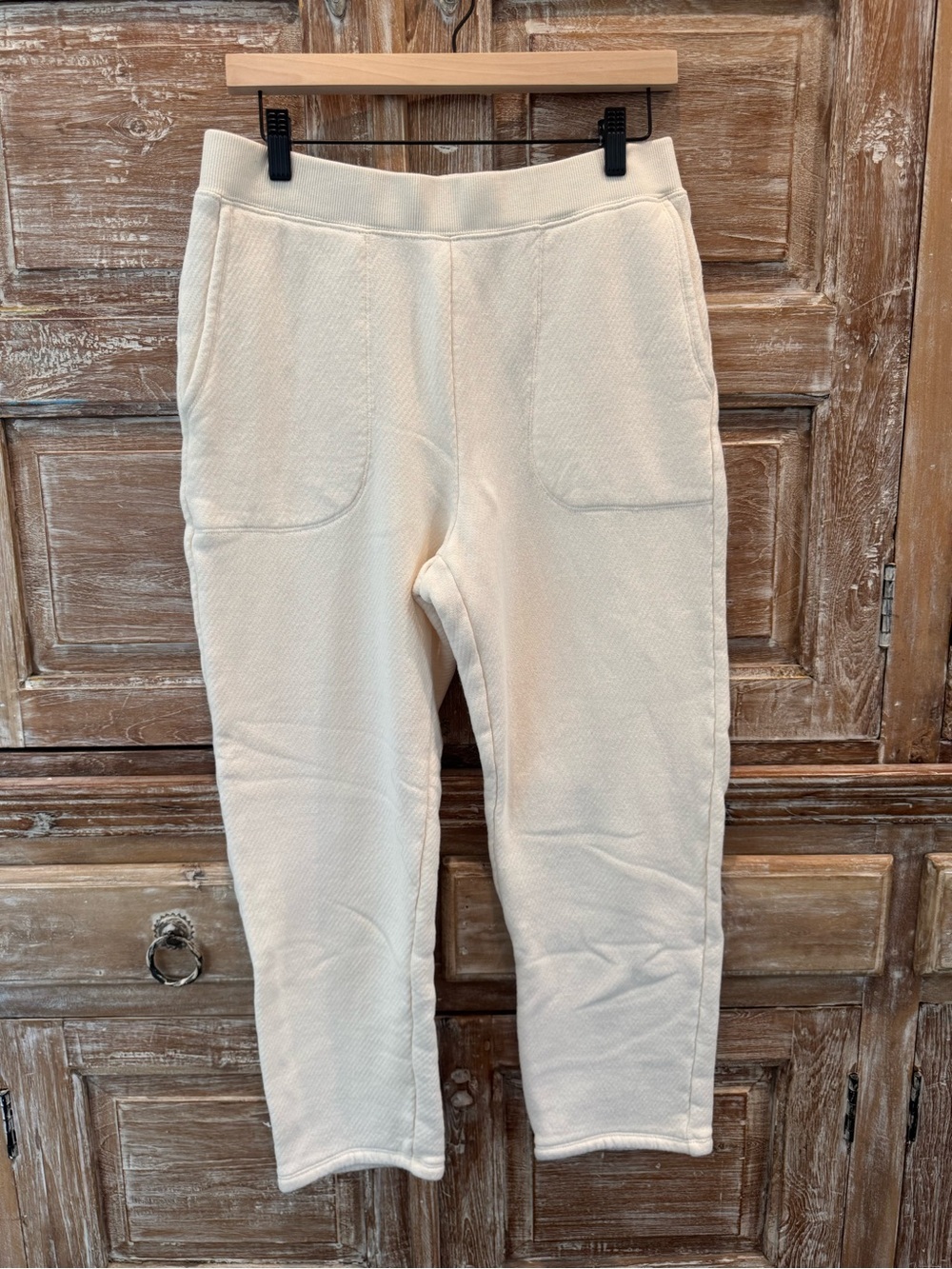 Madewell Cream Ivory Waffle Knit MWL Sweat Pant Comfy Loungewear Pant